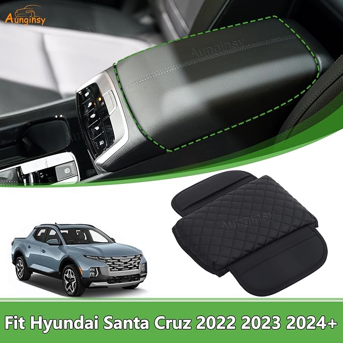 Aunginsy Leather Center Console Protector Cover Compatible with Hyundai Santa Cruz 2022-2026, Car Center Console Armrest Seat Box Cover Cushion Lid Protector Pad Waterproof Anti-Scratch Accessories
