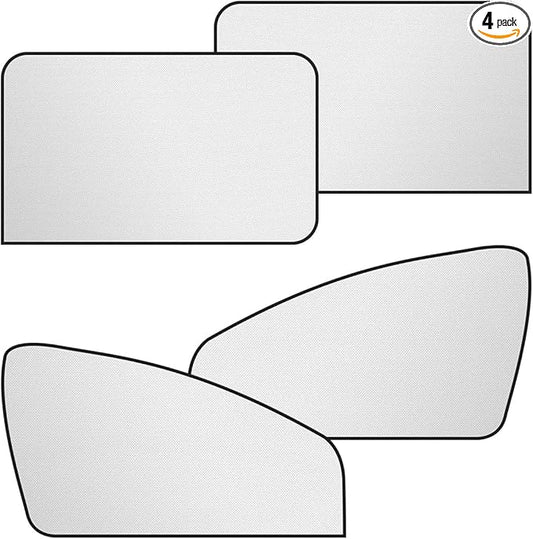 Magnetic Car Front & Rear Window Sun Shade, Full Blackout Auto Side Window Covers, UV Rays Protector Windshield Privacy Curtain, Sun Heat Blocker Auto Interior Accessory for SUV, Truck (4PCS)