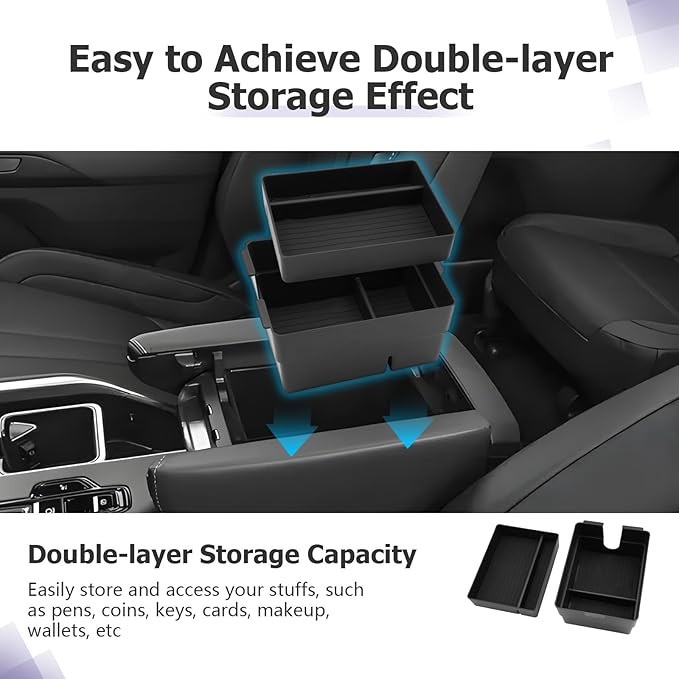 LUWU 2025 2026 Lexus TX Accessories Compatible with 2024-2026 Lexus TX350/TX500/TX550 Center Console Organizer Armrest Console Organizer & Front Center Console Cup Holder Mat 3PCS