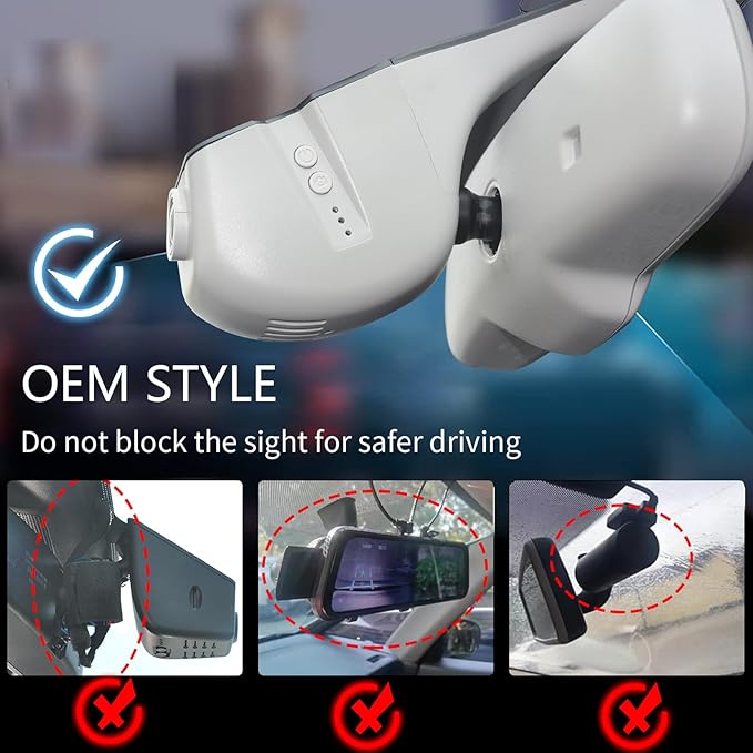 Mangoal 4K Dash Cam custom fit for Audi (Model B Gray) A4 A6 Allroad A3 A5 A6 Q5 A8 S8 A7 S5 Q3 S3 S7, Integrated OEM Look, UHD 2160P Video, G-Sensor, Loop Recording, Wifi and Free App, GPS, 64GB Card