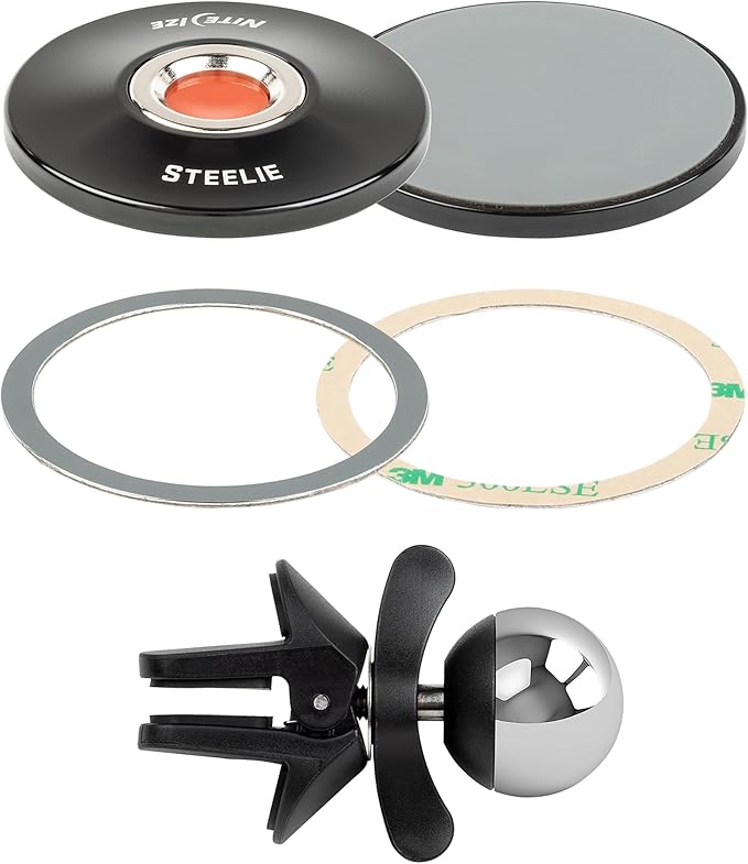 Nite Ize Steelie Vent Kit - Magnetic Cell Phone Holder for Car Vents - Phone Mount - Orbiter Plus