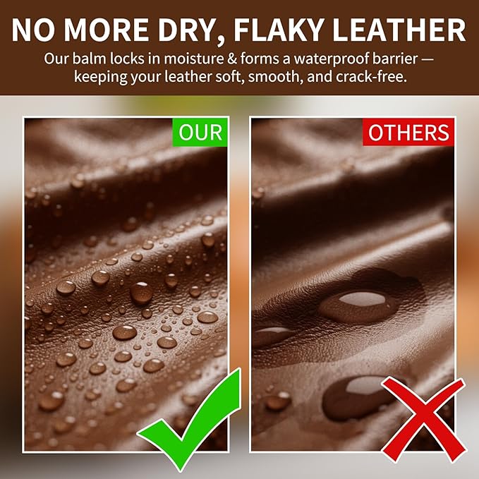 Leather Recoloring Balm with 100ml Mink Oil, Medium Brown Leather Repair Kit and Scratch Remover for Furniture, Car Seats, Sofas, Dye & Restorer for Couches, Vinyl, PU, Faux