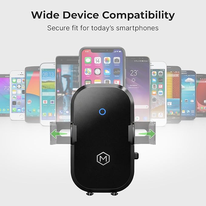 Wireless Car Charger Mount - Auto Scan & Auto Grip Car Phone Mount - Compatible with iPhone 14/15/16/17/Galaxy, Smartphones - Fast Charger Car Mount Accessories for Tesla’s Dash/Center