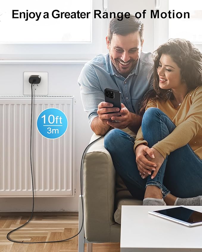 Type C Charger Fast Charging, 2Pack [10FT&6FT] Long USB C Cable with 25W Phone Super Fast Charger Block Compatible with Galaxy S25/S24/Plus/Ultra,iPhone 15/16/17/Air/Plus/Pro Max