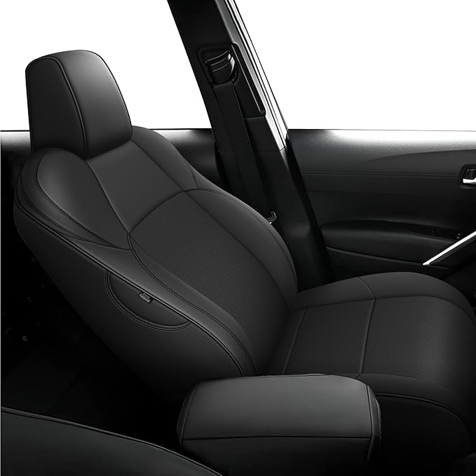AOMSAZTO Custom Fit Seat Covers for Toyota bZ4X XLE,Limited 2023 2024 2025 2026 Full Set Waterproof Faux Leather Cover Seat Set Interior Accessories Cushion Protector Breathable Seat Cover Sets Black