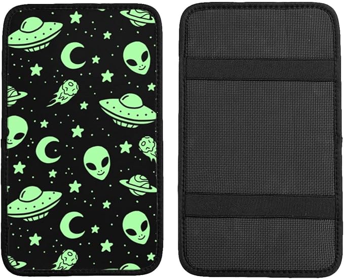 SEAEAGLE Alien Pattern Car handrail Box Cushion Vehicle Center Console Armrest Cover Pad Soft Comfort Universal Fit