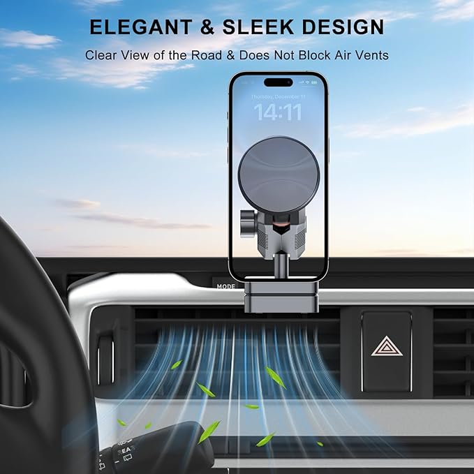 5th Gen Toyota 4Runner Phone Mount Holder, Dash Metal Magnetic Phone Holder for 4Runner 2024 2023 2022 2021 2020-2010, Toyota 4Runner Accessories for iPhone and MagSafe Cases