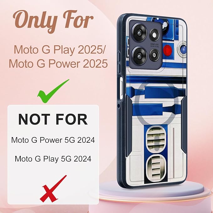 LISEVOfor Moto G Power 2025 Case - for Motorola Moto G Play 2025 Case Compatible with MagSafe Women Cute Girls Boys Magnetic Protective Phone Cover Cool Blue Unique Heavy Duty Shockproof Design