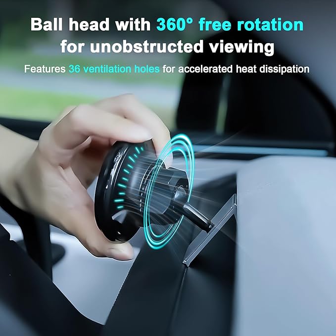Wireless Car Mount Charger Fast Charging for Tesla Model 3/Y/3 Highland/Y Juniper (Model 3 17-23& Model Y 20-24, Without OBD Charger)