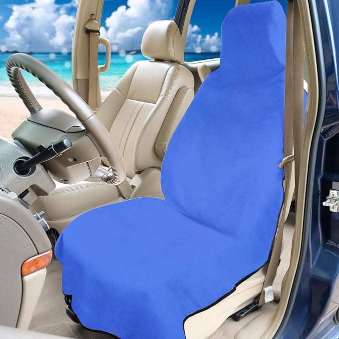 Waterproof Seat Cover Towel, 2PCS Premium Sweat Carseat Protector, Perfect for Universal Anti-Slip Car Truck SUV Seat, Great for Surfing Yoga Gym Workout, Royal Blue