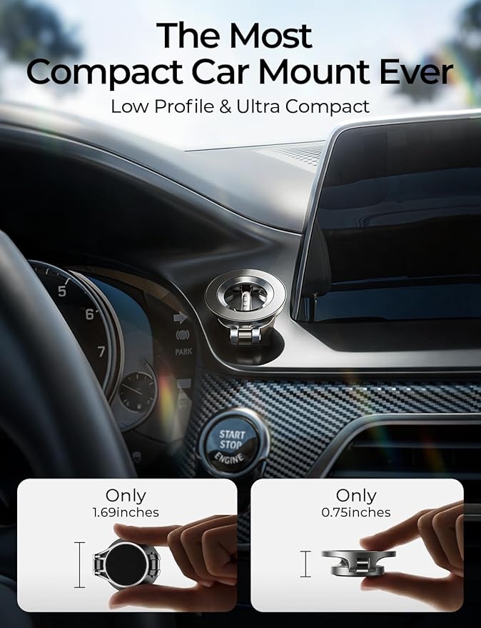 LISEN for MagSafe Car Mount for iPhone 17 Pro Max [24 Strong Magnets] Classic Magnetic Phone Holder for Car Dashboard Magnet Phone Mount Car Cell Phone Holder for iPhone 17 Pro Max Air 16 15 14 13 12
