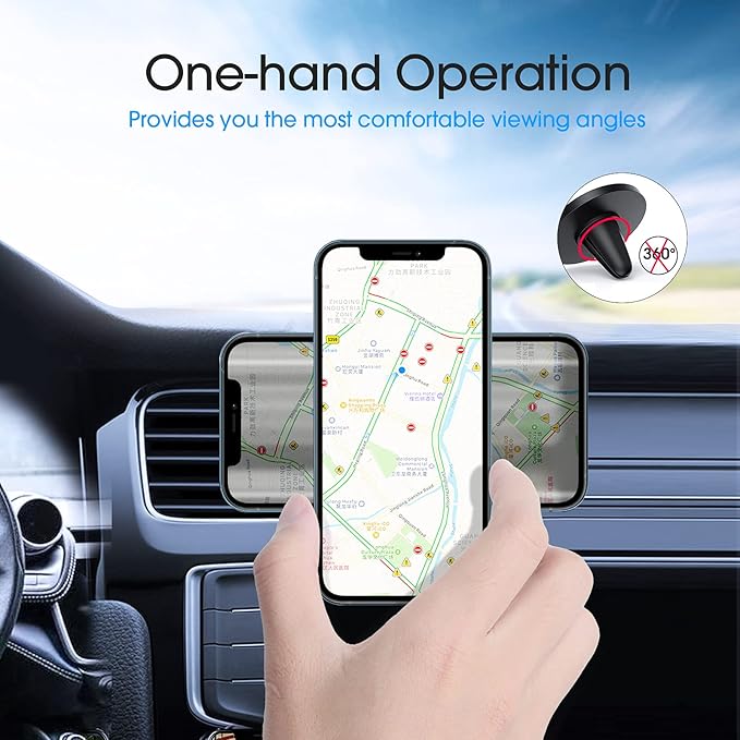 TechMatte for Magsafe Car Mount, Magnetic Air Vent Phone Holder for Car Compatible with iPhone 17 16 15 14 13 12 Pro Max Plus Mini & MagSafe Case, Portable Electronic Device Mount (2 Pieces, Black)