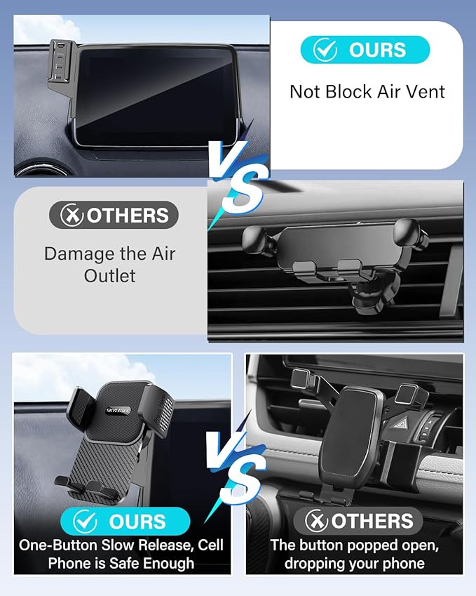 SKYLOTEC Car Phone Holder for Honda CR-V CRV 2017 2018 2019 2020 2021 2022 Accessories Automobile Cradles Phone Mount, Cell Phone Base Not Block Air Vent (Universal Holder)