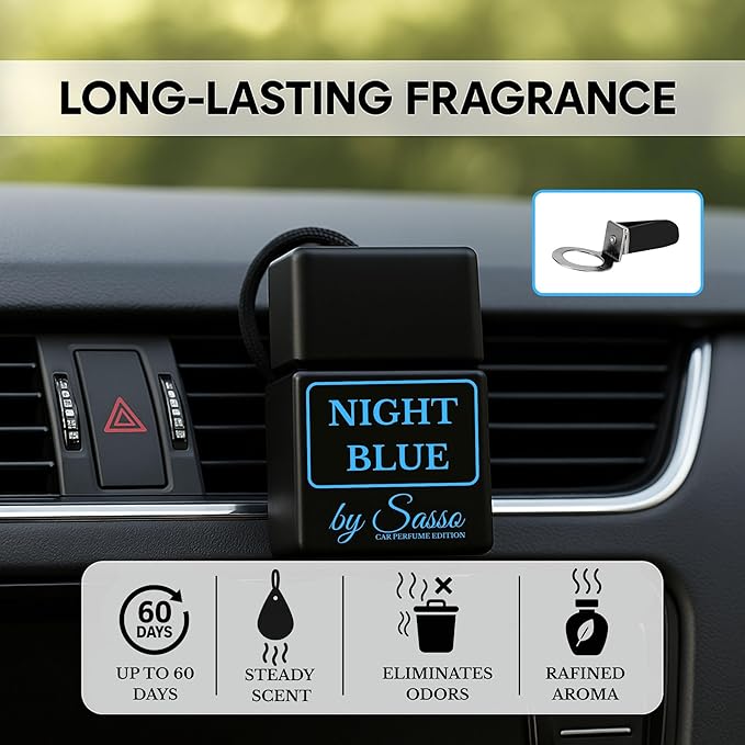 Car Diffuser Duo “Savage & Night Blue” – Inspired by Bestselling Men’s Fragrances – 90-Day Duration – Premium Car Air Fresheners - Fragrance By Sasso