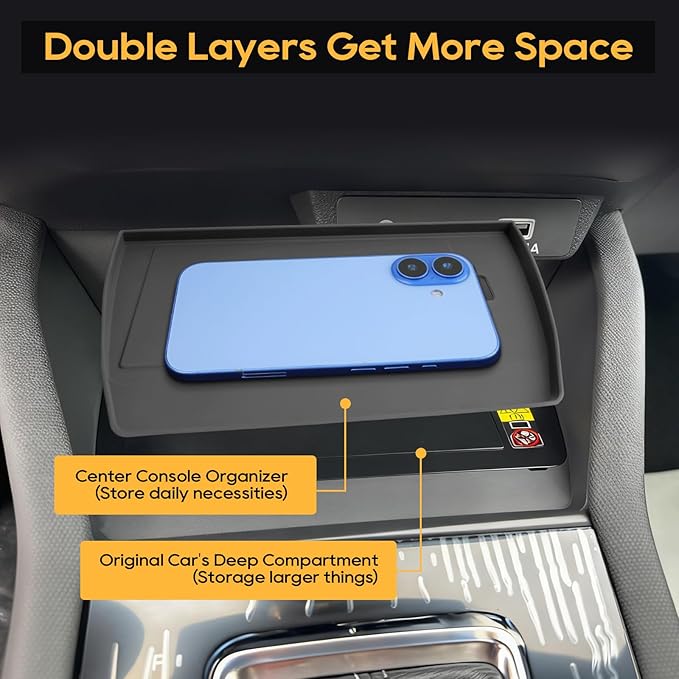 for 2025 Forester Wireless Charging Pad Mat Accessories, Non-Slip Waterproof Console Protection Mat - Forester(Premium/Sport/Limited/Touring) for Center Console, Silicone Black