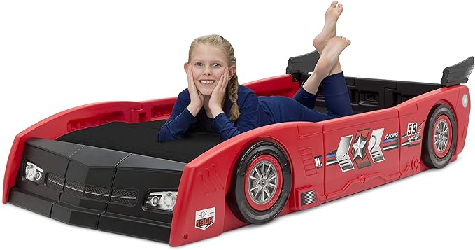 Delta Children Grand Prix Race Car Toddler-to-Twin Bed, Red