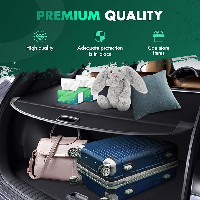 Cargo Cover for 2017-2018 Fit for Mercedes-Benz GLC250 2.0L 2016-2022 Fit for Mercedes-Benz GLC300 2.0L Retractable Rear Trunk Cargo Shade Luggage Security Cover Shielding Waterproof
