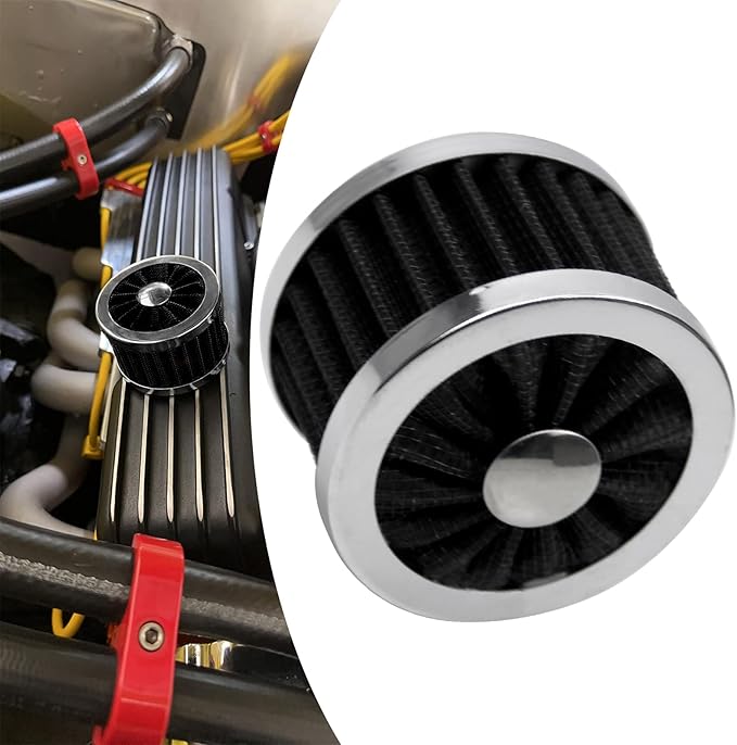 RYANSTAR RACING 4PCS 23MM High Flow Vent Valve Cover Breather Filter Universal Car Air Filter Cold Air Intake Filter Small Air Filter Breather Universal Air Vent Cover Black