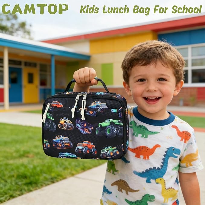 CAMTOP Lunch Box Kids Boys Insulated Lunch Cooler Bag Reusable Lunch Tote Kit for School Travel