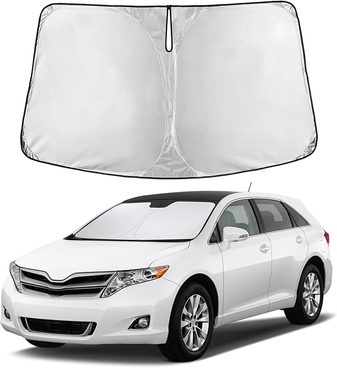 EcoNour Windshield Sunshade Compatible for Toyota Venza 2009-2013 2014 2015, Sun Visor for Front Windshield & Window Sun Shade Cover, UV Heat Blocker & Protector, Car Accessories