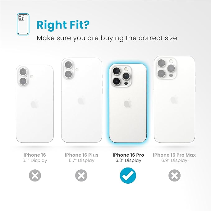 Speck Blue iPhone 16 Pro Case MagSafe and ClickLock - Slim Phone Case iPhone 16 Pro - iPhone 16 Pro Phone Case - Presidio 2 Grip - Coastal Blue/Dust Grey