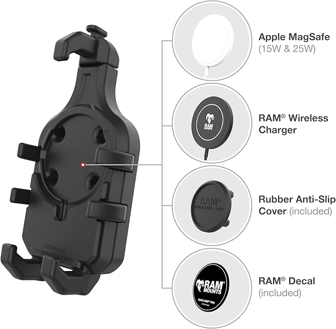 RAM MOUNTS Quick-Grip Pro Phone Holder with B-Size (1") Ball RAM-HOL-PD5BU