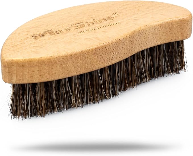 Maxshine Universal Ergonomic Interior Detailing Brush | Soft Horsehair & PP Bristles | Durable Car Cleaning Brush for Leather Seats, Upholstery, Dashboards & Interior Fabric Surfaces