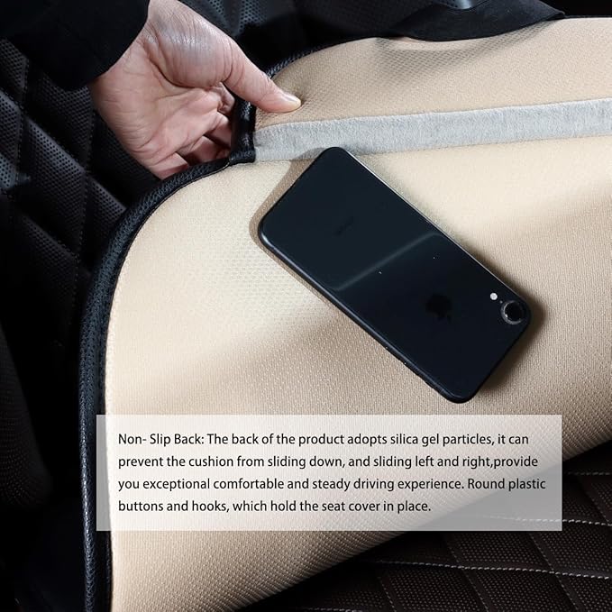Linen Car Seat Covers,Cooling Bottom Seat Covers for Cars,Universal Car Seat Pad Cushion Breathable,Ventilated Only 1Pc Front Seat