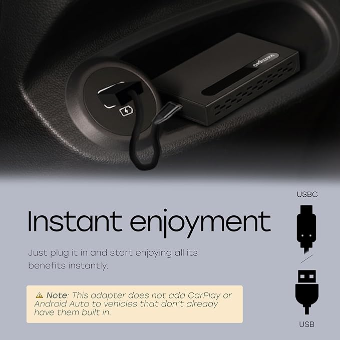Smart Box 3-in-1 Wireless CarPlay & Android Auto Adapter with Streaming Apps Compatible with Netflix, YouTube, Adapter for Car to Watch TV, Video Player USB A & C