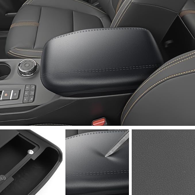 SXCY for 2024 2025 2026 Ford Ranger Armrest Cover (w/Privacy Storage) for 2024 2025 2026 Ford Ranger XL/XLT/Lariat/Raptor Accessories 2025 2026 Ranger Center Console Cover Silicone Full Cover