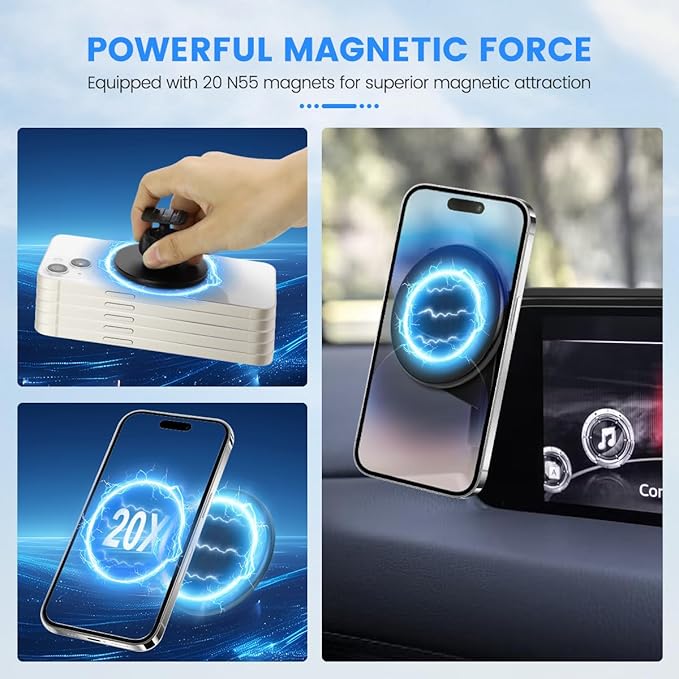 Car Phone Holder Fit for Mazda CX-5 CX5 2017-2020 Accessories 7-Inch Screen Fixed Clip, Cell Phone Mount Compatible with MagSafe Dash Mount Automobile Cradles Hands-Free 360° Rotation