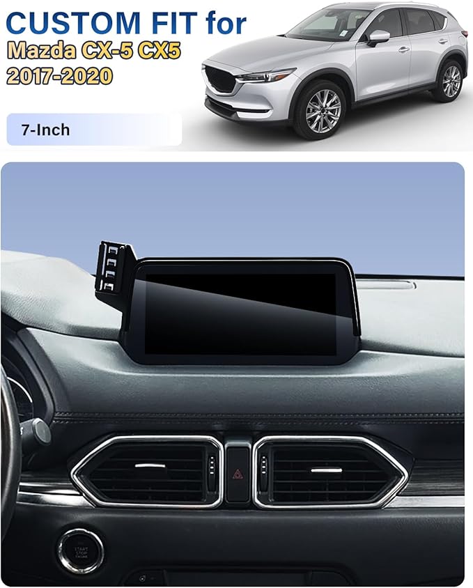 Phone Holder for Mazda CX-5 CX5 2017-2020 Accessories 7-Inch Screen Fixed Clip, Car Magnetic Phone Mount Compatible with MagSafe, Strong Magnets Fast Wireless Charger CX 5 Cell Phone Holder Base