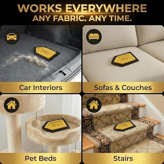 [2 Pack] Mini Pet Hair Detailer – Dog & Cat Hair Remover for Car Carpet, Interior Detailing, Couch & Furniture – Reusable Embedded Fur Removal Tool – Premium Gift Box