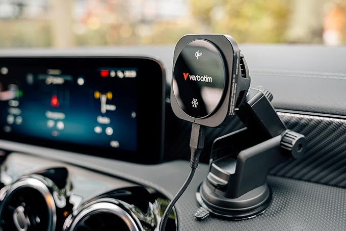Verbatim Charge 'n’ Drive Qi2 Magnetic Wireless Car Charger