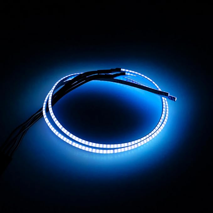 MEUS RACING RC LED Strip Colored Light Strip Flexible Cuttable for TRX4M SCX24 1/24 1/18 RC Crawlers Upgrade(Blue)