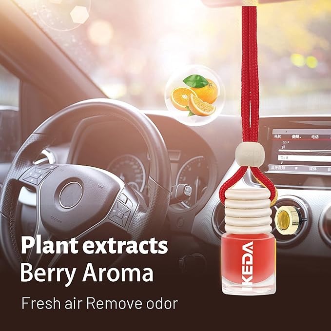 Car Air Freshener 4ml Car Scents | 45-Days Keep Fragrance | Automotive Hanging Diffuser Bottles | Remove Auto Odor Long-Lasting Fresh Air for Home Deodorizer…… (Berry)