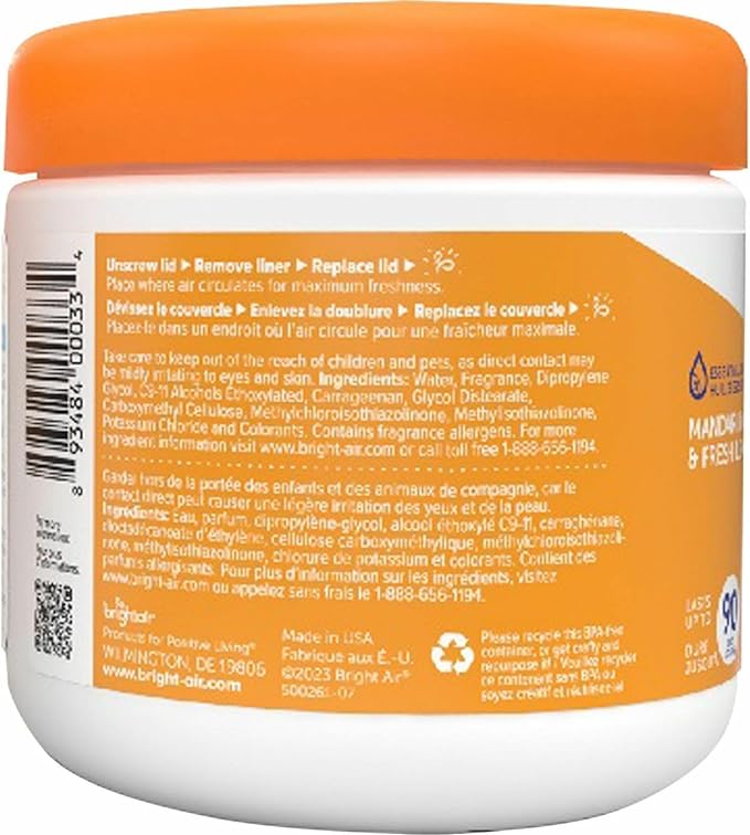 Bright Air Solid Air Freshener and Odor Eliminator, Mandarin Orange and Fresh Lemon Scent, 14 Ounces