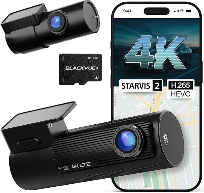 BlackVue DR970X-2CH LTE Plus II NA 64GB Dash Cam – Built-in 4G LTE, 4K UHD Front (STARVIS 2, HDR)+Full HD Rear, Fast Boot, USB-C Install, Cloud Remote Access, Smart Parking Mode, GPS, G-Sensor Dashcam