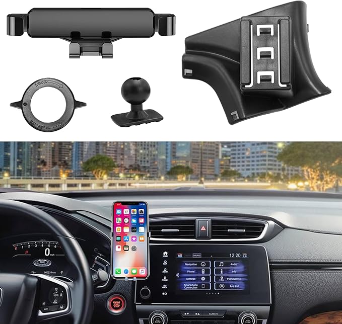 Compatible with 2017-2021 Honda CRV Car Air Vent Phone Holder Mount,for 5th Gen CRV Air Vent Phone Mount Holder Anti-Shake,Cell Phone Holder Mount-360 Degree Rotation CRV Dashboard Phone Stand