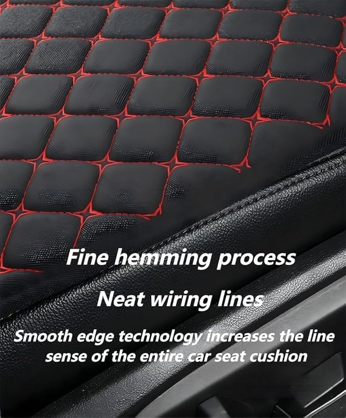 Premium Car Seat Covers for Front Seats, [2-Pack] Plush Soft & Cooling Seat Protector Pads Full Set, Breathable Mesh, Non-Slip Auto Seat Mat for Sweat, Wear Protection (Black red)