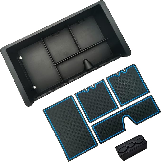 JOJOMARK Center Console Tray Organizer Compatible with 2014-2018 GMC Sierra Accessories, (2015-2020) Yukon/Chevy Tahoe Silverado Suburban, Armrest Storage Box Replaces 22817343 (Blue)