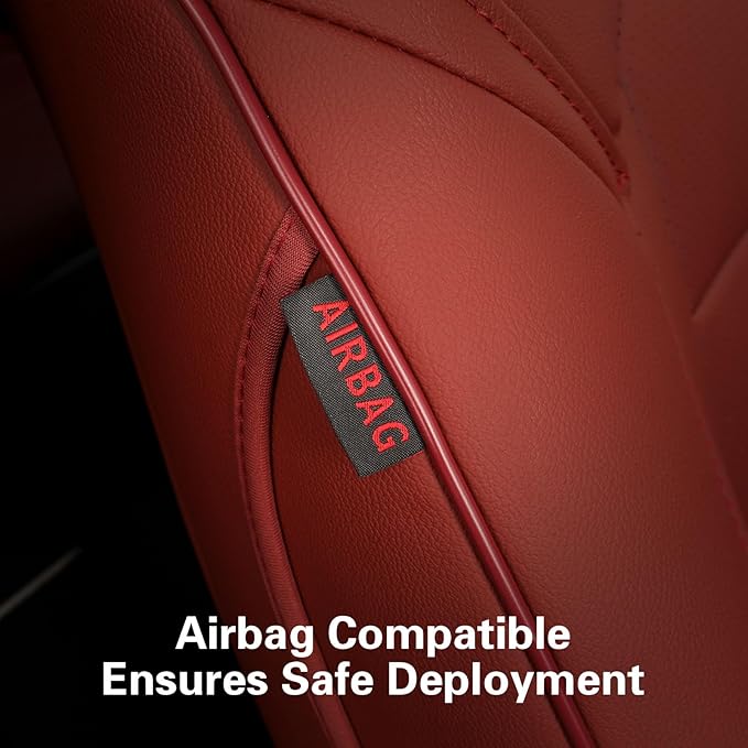 EKR Camry Seat Covers for Toyota Camry SE,LE 2025 2026 Waterproof Leather Car Seat Cover Full Set for Trucks SUV-Faux Leather (Burgundy)