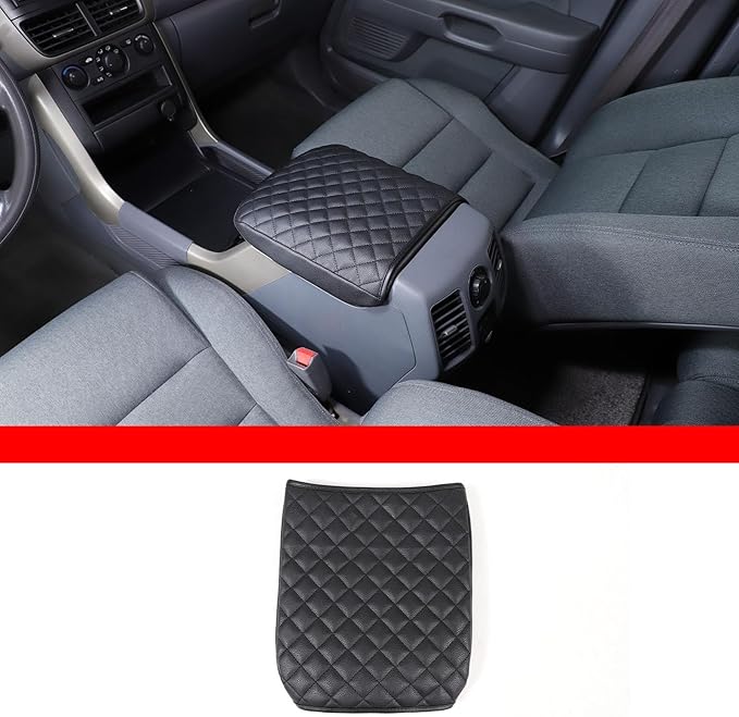 Center Console Cover Pad for Honda Pilot 2003 2004 2005 2006 2007 2008 Accessories Arm Rest Box Lid Cover Pad Armrest Seat Box Cover Car Armrest Pillow Cushion Mat Protector Leather (Black)
