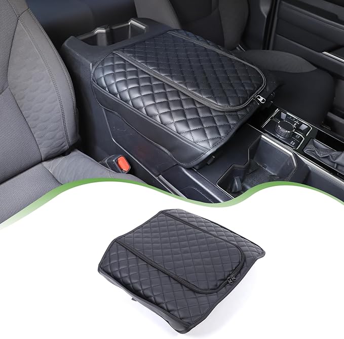 Center Console Armrest Cover Protector Pad Compatible with Toyota Tundra Sequoia 2022-2025 Leather Car Console Armrest Seat Cushion Waterproof Armrest Cushion Lid Interior Accessories (Style F)