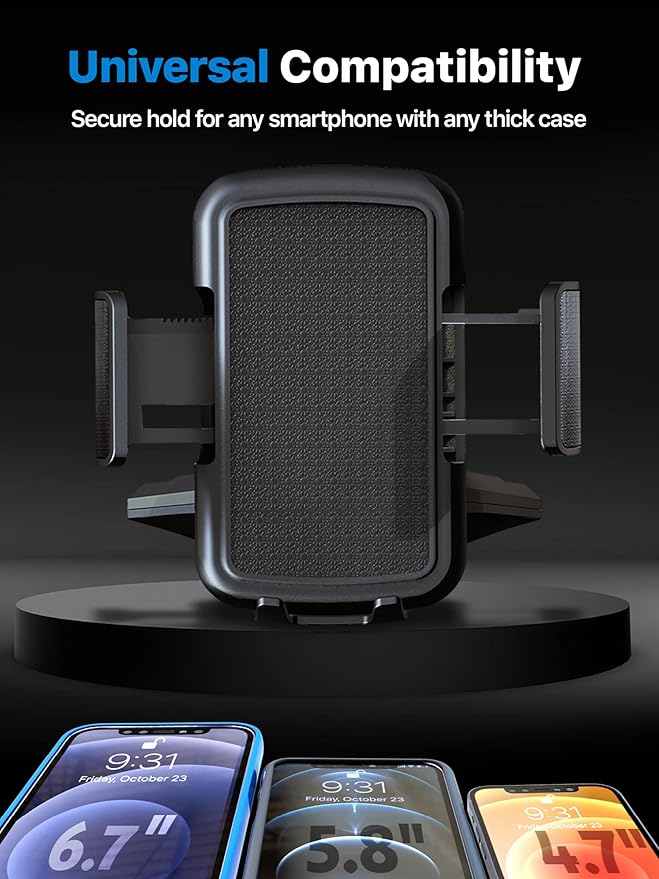 Bestrix Cell Phone Holder for Car, CD Slot Car Phone Holder, Hands Free Car Mount with Strong Grip Universal for iPhone14/13/12/11/11Pro/Xs MAX/XR/XS/X/8/7/6 Plus, Galaxy S22/S21/S20/S10+/S10e/S9/S9+