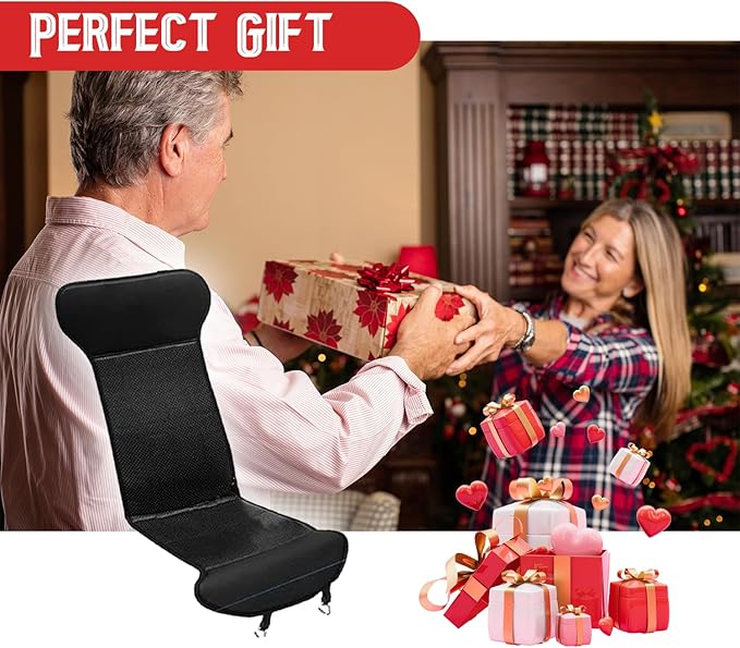 ZONETECH Car Seat Cover, Black Leather Seat Covers for Cars, Comfortable Amazon Car Seat Covers Full Back Support Promote Blood Circulation Relieve Fatigue 4 Car Seat Cushions Intergrated