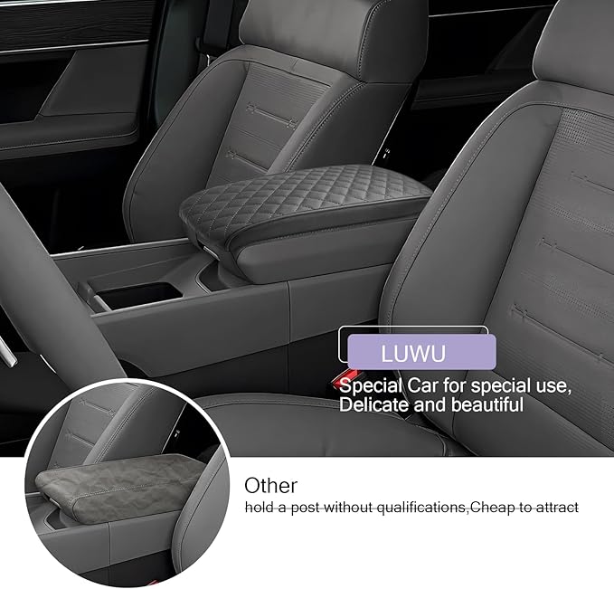 Center Console Cover Compatible with 2024 2025 2026 Hyundai Santa Fe Accessories Santa Fe Armrest Cover 2025 2026 Santa Fe SE/SEL/XRT/Limited/Calligraphy Armrest Console Cover Soft Leather (Black)