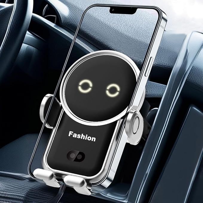 Cell phone holder wireless car charger,15W Auto Clamping Phone holders for your car fit for iPhone 16 15 14 13 12 Mini Pro Max 11 XR, Samsung Galaxy S24 Ultra S23 S22 S21+ Note 20 (Silver)