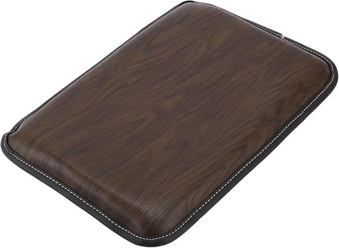 Car Armrest Cushion Pad Non-slip 11.81" x 8.27" Faux Leather Brown Center Console Lid