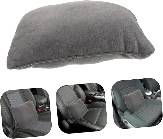 Car Seat Cushion Lumbar Support Pillow Ergonomic Back Support for Pain Relief Soft PP Cotton Cushion for Car and Office Chairs Grey
